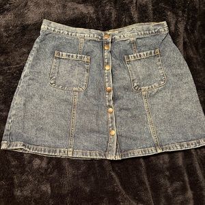 BDG Denim Button A-Line Skirt XL